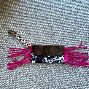 Cowhide wristlet